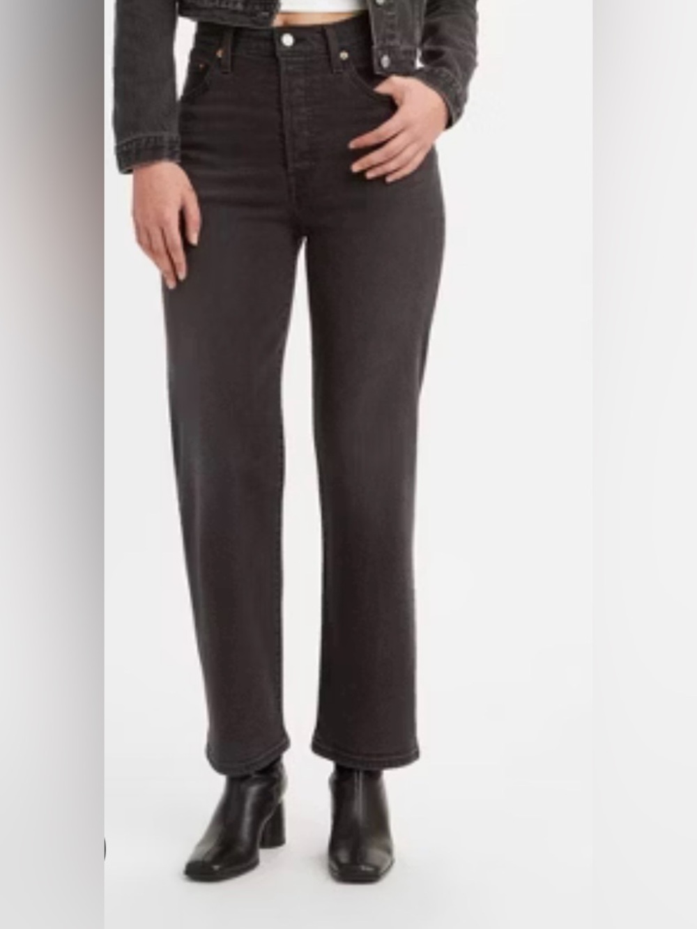 Denizen by Levi’s High Rise Straight Black Jeans Women’s 16 Short NWT Stretch